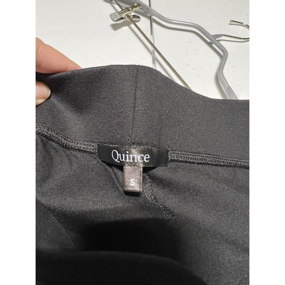 Quince Women's Black Ultra-Stretch Ponte Pants Skinny Leg sz S Petite 24" Career - Picture 4 of 8